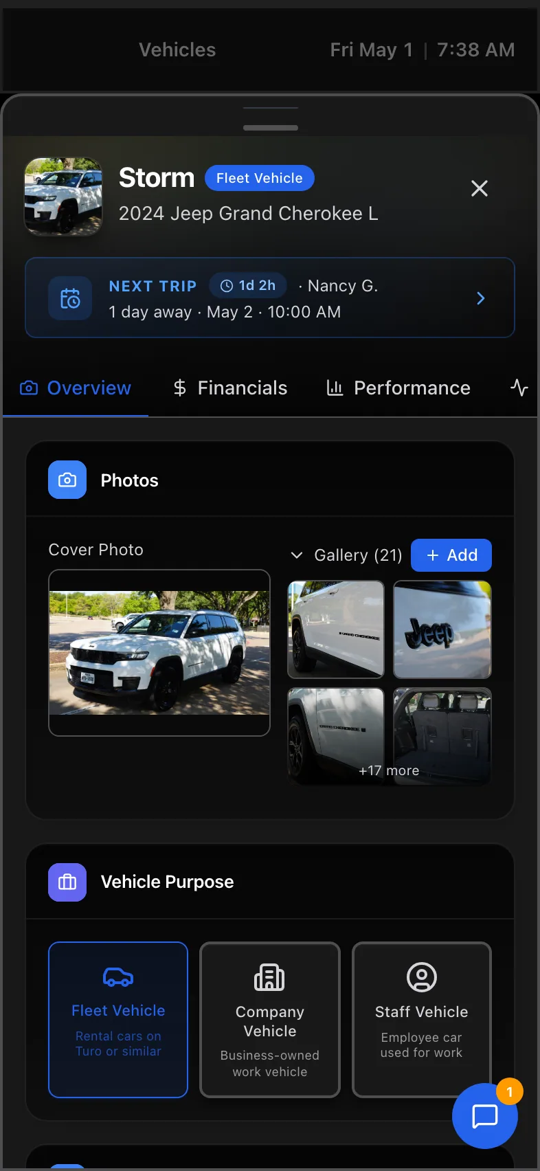 Vehicle Detail on mobile